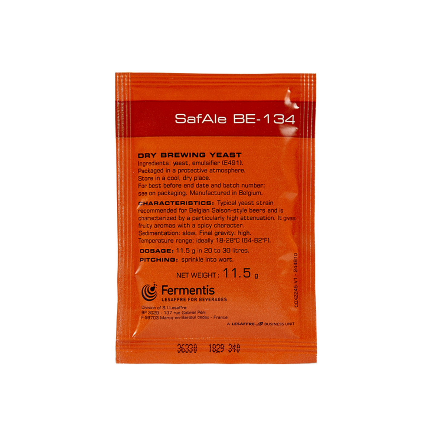 Fermentis | SafAle™ BE-134 Belgian Ale | Dry Beer Yeast