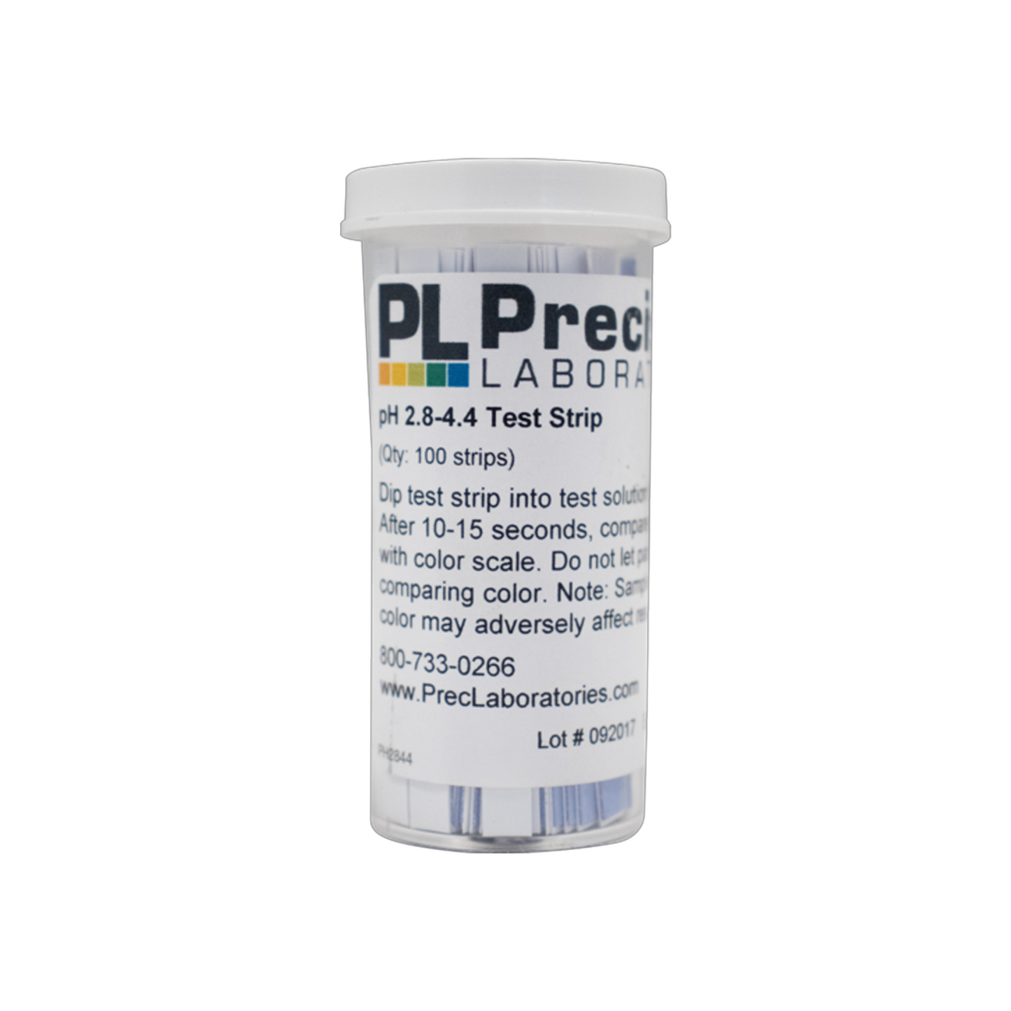 pH Paper - 2.8 to 4.4 for Wine - Vial of 100 strips