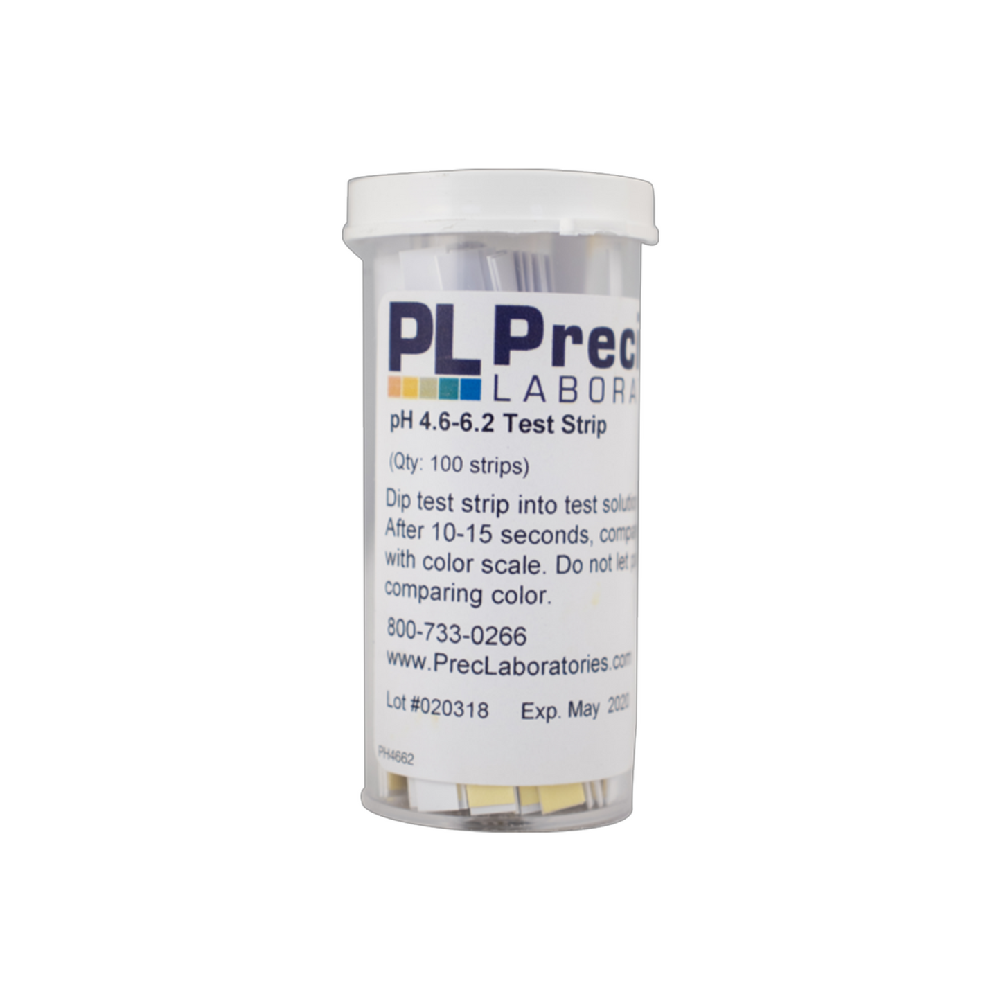 pH Paper - 4.6 to 6.2 For Beer - Vial of 100 Strips